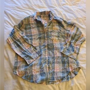 NWT - Victoria’s Secret Women’s Pajama Top (Pink & Blue Plaid, Medium)